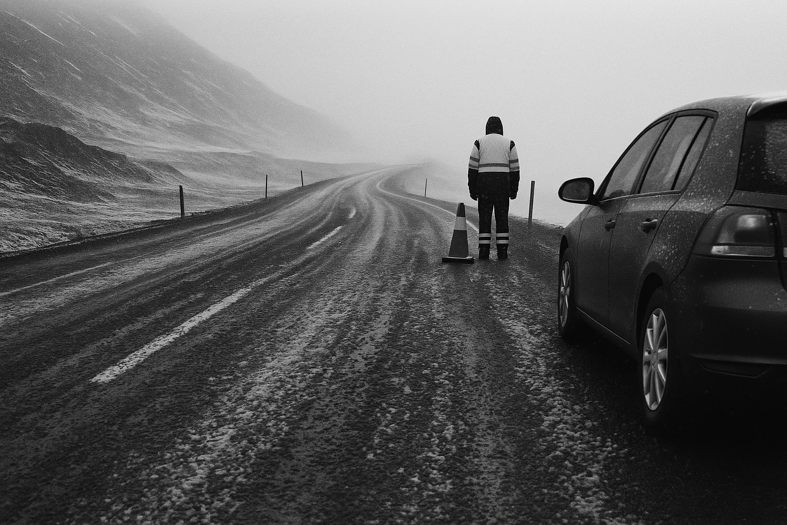 Yellow snow warnings hit east Iceland, mountain roads turn hazardous for summer tires