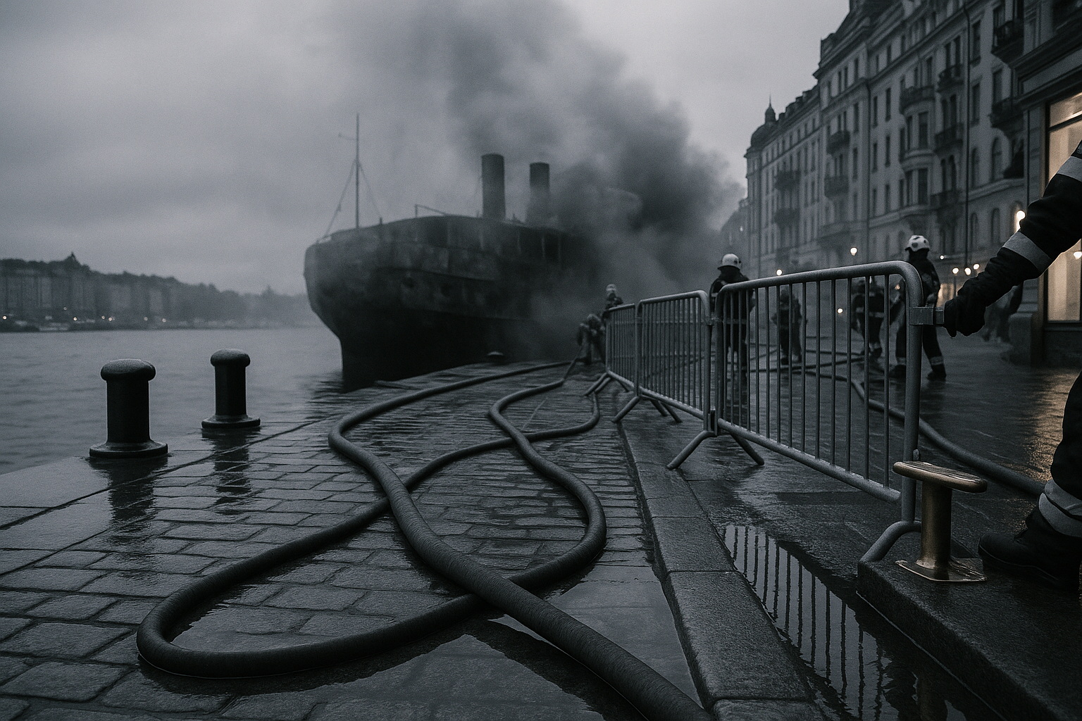 Boat fire hits central Stockholm, blaze draws rescue response on waterfront luxury strip