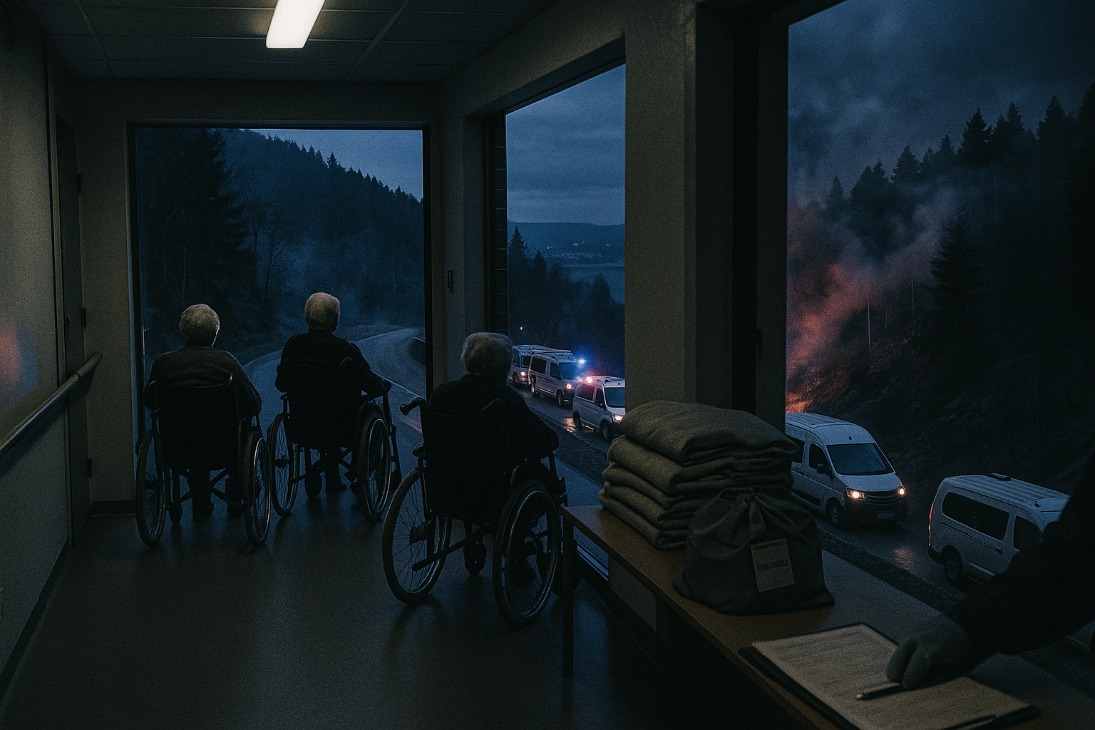 Drammen wildfire nears nursing home, authorities prepare evacuation, elderly residents wait below Solbergfjellet