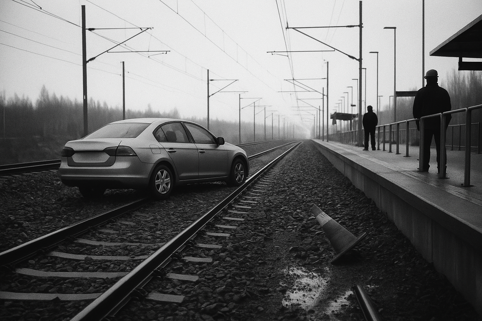 Car enters Ring Rail Line, Helsinki airport corridor stops, I- and P-trains cancelled